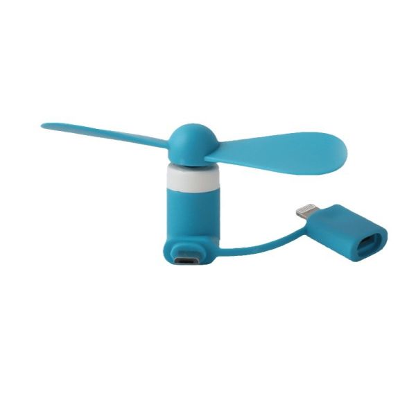 Silk Screen Printed Logo 2 in 1 USB Mini Fan for iPhone and Android Type-C Only 15g