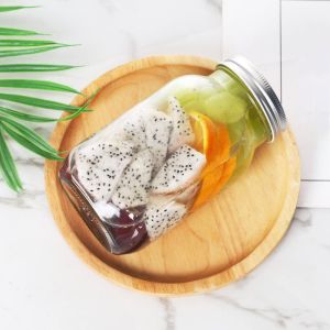 Empty Round Honey Jam Glass Pickle Jar 250ml 300ml 380ml