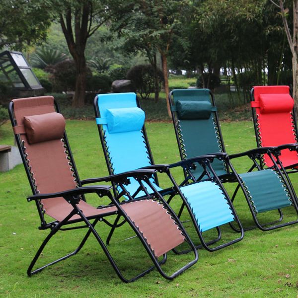 None Logo Outdoor Beach Patio Garden Camping Hiking Portable Folding Steel Recliner Chaise Lounge Chair