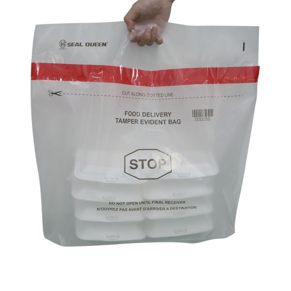Buy LDPE Custom Food Carrier Tamper Proof Security Bags Self Sealing at wholesale prices