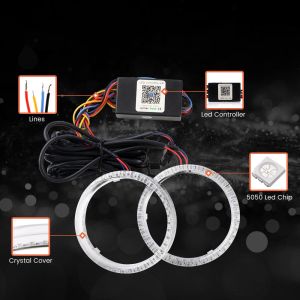 80MM RGB Colorful Car 95MM Bluetooth Fog Lights