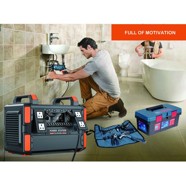 1000w Outdoor Solar Generator Bank Portable Power Station 1000Wh