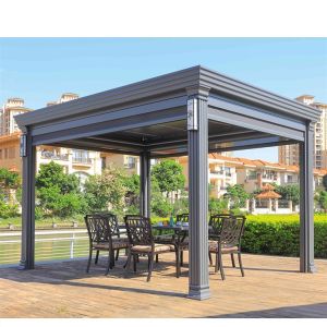 Waterproof outdoor bioclimatic awning rain protection Luxury modern electric