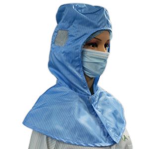 Breathable ESD Antistatic Shawl Cap For Class 1000 Cleanroom