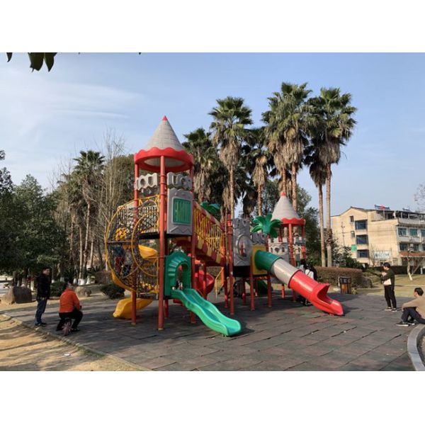 Standard Size Toddler Outdoor Play Equipment / Outdoor Play Castle 34CBM Volume