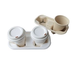 2 Compartment Compostable 13.5g Paper Cup Holders