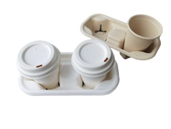 2 Compartment Compostable 13.5g Paper Cup Holders