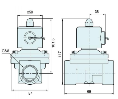1/2'' Direct Drive Pneumatic Solenoid Valve 2W160-15 For Water Treatment