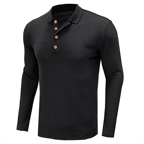 OEM maufactory Autumn And Winter Long Sleeved Solid Color POLO Shirt European