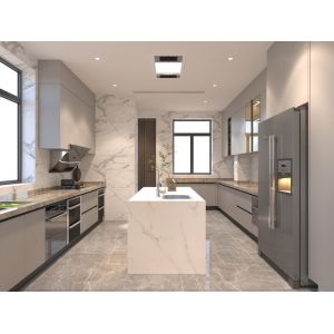 Modern Elegance U Shaped Stainless Steel Kitchen Cabinet With Seamless