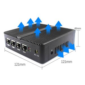 Industrial Nano J4105 4 Lan Port Mini PC Fanless Soft Router With WIFI Support