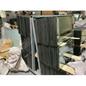 1/2" thick Clear Insulated with 1 1/4" Beveled Tempered glass for doors,double