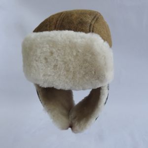 High quality wholesale double face shearling trapper sheepskin hat