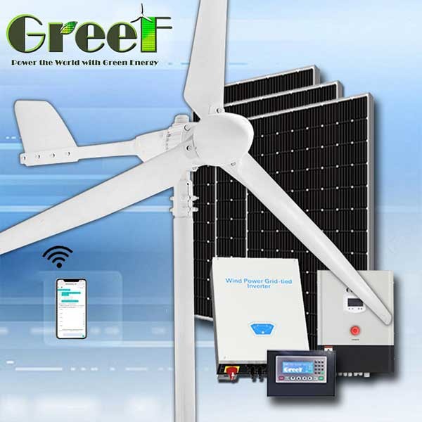 Buy 2KW Mini On/Off-grid Solar Hybrid Wind Generator Turbine For Home Electricity at wholesale prices