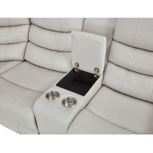 Power Recliner Corner Sofa with 2 Power Recliner Seats and Storage Box and