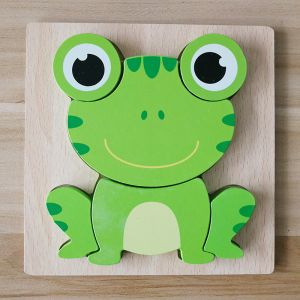 Wooden Cartoon Animal 3D Puzzle Children Early Education Cognitive