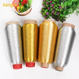 100% Polyester Metallic Embroidery Threads Pattern Dyed Silver Sewing Thread for