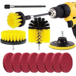 Quality Cleaning 3PC Drill Brush Attachment Set With 150Mm Extension Rod for sale