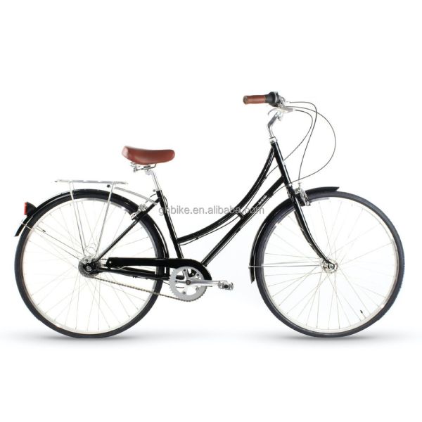 14KG Retro Ladies 7 Speed Vintage Bicycles 700C Adult Women's City Bike with Basket