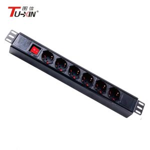 19 Inch 6 Ways Server Rack Power Strip Italy Type PDU Socket With Mini Circuit
