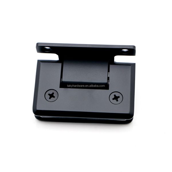 Stainless Steel 201 90 Degree Wall to Glass 10mm Shower Glass Door Hinge Set Black