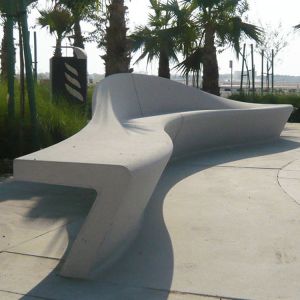 Outdoor Fiber Cement Furniture GRC Concrete Table With Sturdy Legs