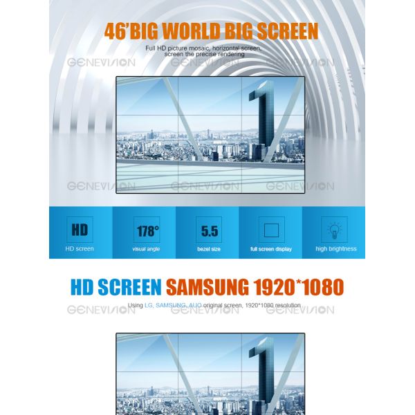 Sumsung Electronic Security Lcd Video Wall Display DID 700 Brightness FOR Exhibition
