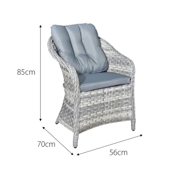 Outdoor Furniture Set with Round Dining Table AJUNION 4 Seat Weatherproof Weave Rattan