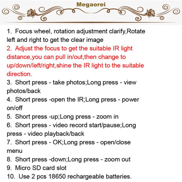 Megaorei B1 Optics Infrared Night Vision Binoculars 200-300m