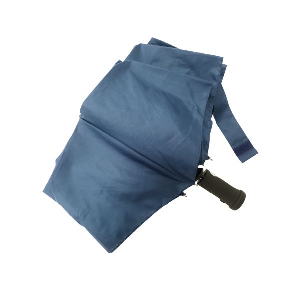 Vented Canopy 3 Folding Umbrella Windproof LED Handle And Fiberglass Frame