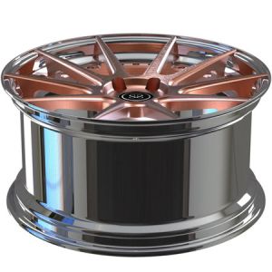 20 Inch Aluminum Alloy Forged 2 Piece Wheels Bronze Brushed Center Polished