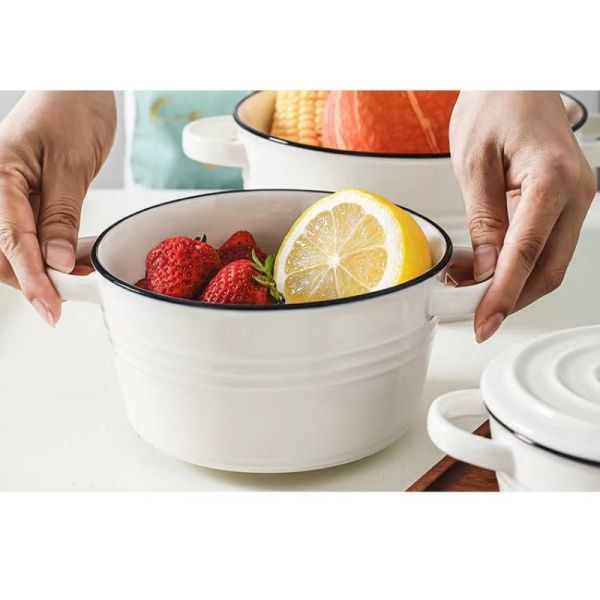 Household Porcelain Ceramic Oven Bowl Nordic Style For Soup Salad Dessert
