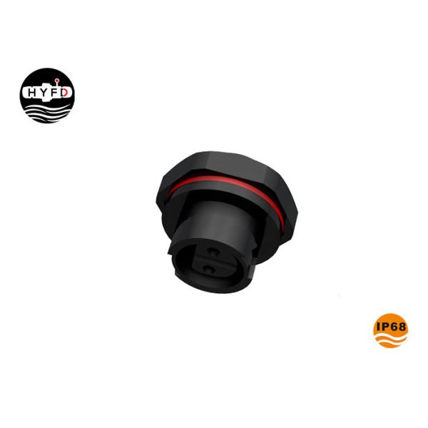 Buy Black Two Pin M16 IP68 Waterproof Panel Mount Connector at wholesale prices