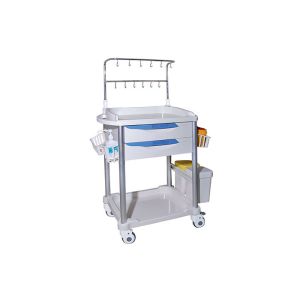 IV pole Emergency Medical Trolleys With Utility Container ABS Drawers