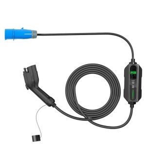 Mobile Vehicle Charging Station With LCD And 8 Hour Time Delay 6-16A EV Charger