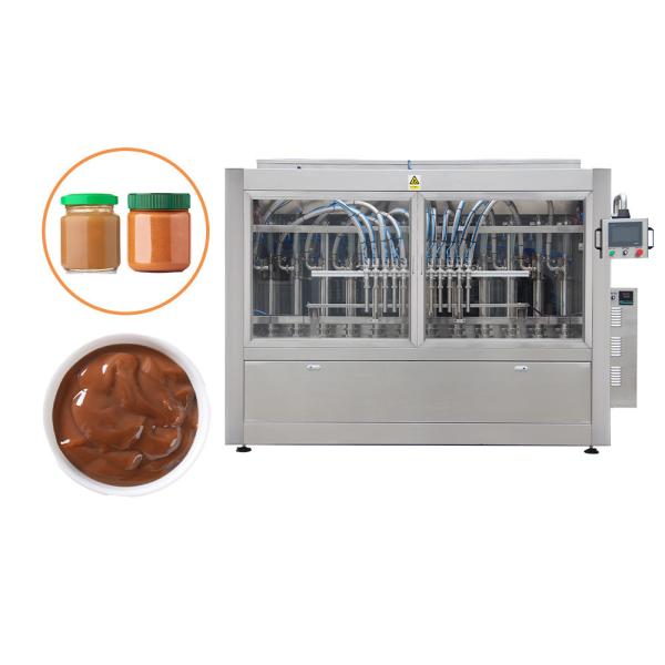 Buy Linear Full Automatic Piston Pump Chocolate Spread Jar Filling Machine at wholesale prices