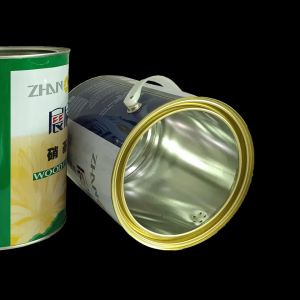 Quality 1 Gallon Round Oil Paint Iron Tinplate Cans With Plastic Hoop Handle for sale