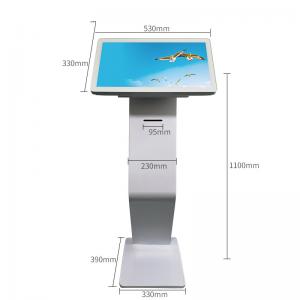 Quality 450 Nits 21.5&quot; Floor Stand Touch Screen Kiosk With 58mm Ticket Printer for sale