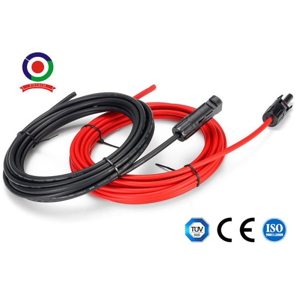 Buy 10AWG 6mm² Solar Panel Extension Cable Copper Wire Black Red With MC4 Connector at wholesale prices