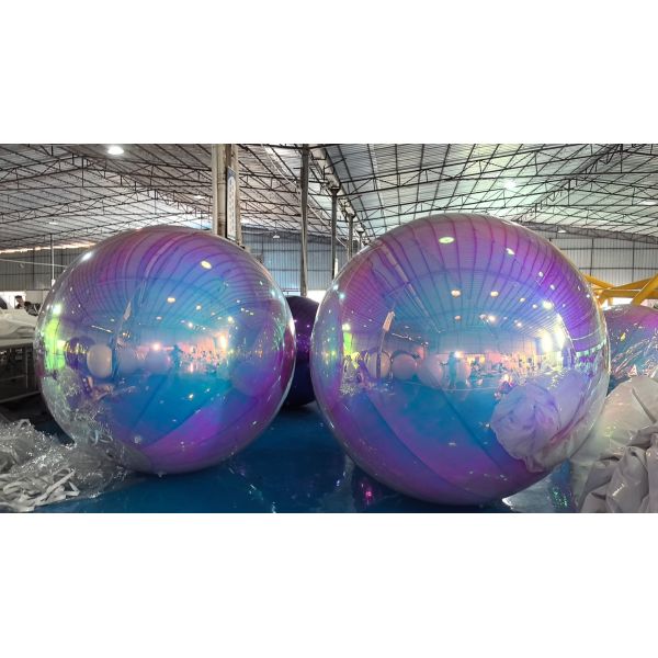 Outdoor Pvc Hanging Inflatable Mirror Balloon Giant Inflatable Silver Mirror