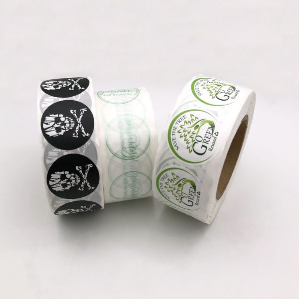 Custom Printed Logo Labels for Packaging Vinyl Waterproof Sticker Printing Roll Label Round Stickers