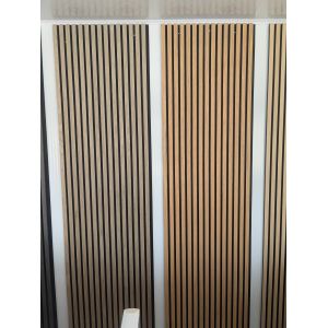 A Wood Strip Grille Sound-absorbing Panel Made of PET + MDF + Veneer Material