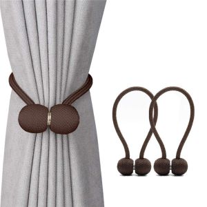 Contemporary Metal Dark Grey Magnetic Curtain Tie Backs