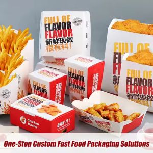 Burger French Fries Fried Chicken Hot Dog Packaging Paper Box Custom Printing