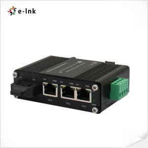 Mini Industrial 3-Port 802.3at PoE + 1-Port SFP Ethernet Switch with 12~48V DC