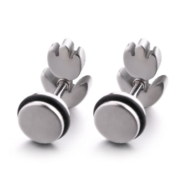 Wholesale cheap price stainless steel body jewelry flower stud earrings for women