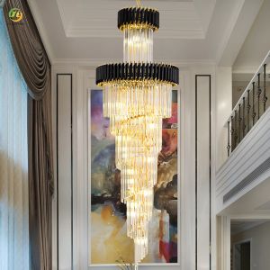 JYLIGHTING Duplex Building in the Building Crystal Chandelier European Style