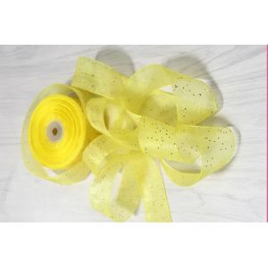 China Versatile Durable Silk Organza Ribbon With Silver Dot Perfect For Gift Wrapping on sale