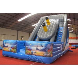Titanic Inflatable Dry Slide Fireproof PVC Made Environmental Friendly