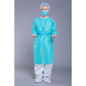 GB15979-2002 Long Sleeve Rib Cuff SMS Surgical Disposable Gowns